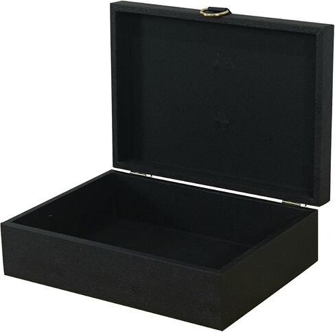 Black artificial leather box, jewelry storage box, identification storage box, rectangular box, living room desktop decoration box (11.85 * 8.38 * 3.66inch) in Kuwait