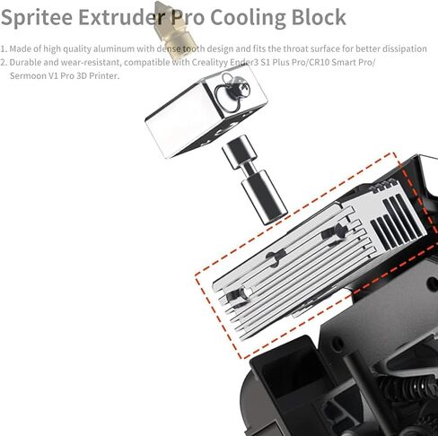 يقوم Ender 3 S1 بترقية قطع غيار Hotend كتلة التبريد المتوافقة مع Creality Ender 3 S1، Ender 3 Pro، Ender 3 Plus، CR-10 Smart Sermon V1، Sermoon V1/Pro 3D Printer in Kuwait