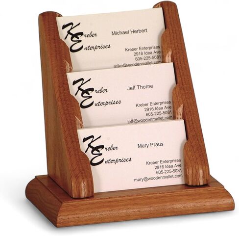 Wooden Mallet 9-Pocket Countertop Business Card Holder, Mahogany in Kuwait