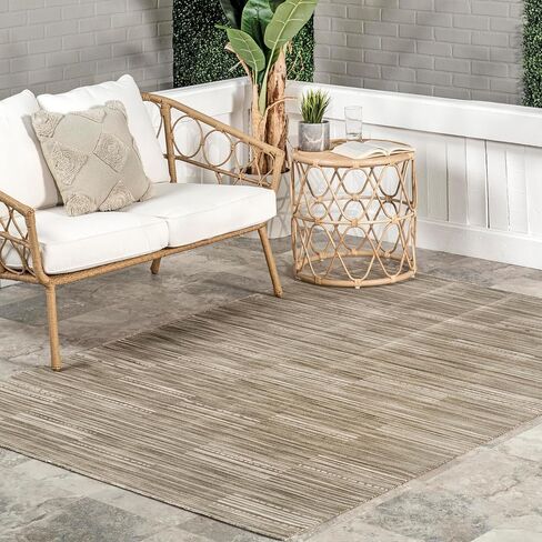 nuLOOM Zya Geometric Indoor/Outdoor Machine Washable Runner Rug, 2' x 8', Beige in Saudi Arabia