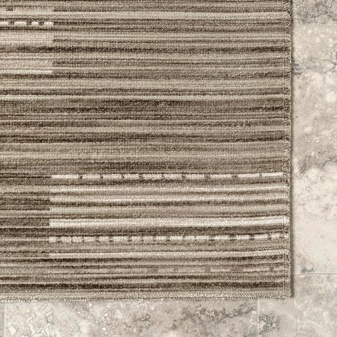 nuLOOM Zya Geometric Indoor/Outdoor Machine Washable Runner Rug, 2' x 8', Beige in Saudi Arabia
