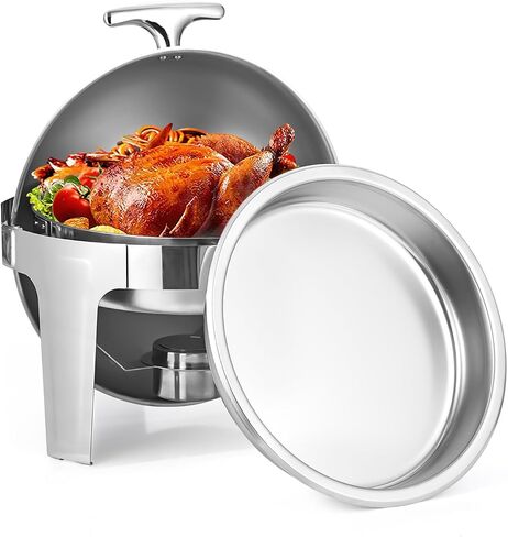 9 Qt Electric Chafing Dish Buffet Set, with Roll Top Viewing Lid, Stainless Steel Food Warming Tray, for Parties, Dinners and Catering, 1PACK in Saudi Arabia
