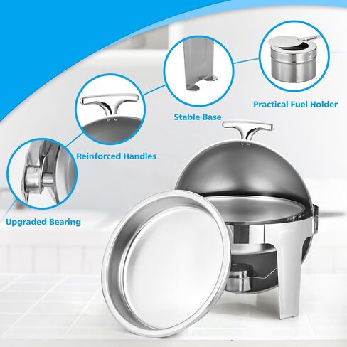 9 Qt Electric Chafing Dish Buffet Set, with Roll Top Viewing Lid, Stainless Steel Food Warming Tray, for Parties, Dinners and Catering, 1PACK in Saudi Arabia