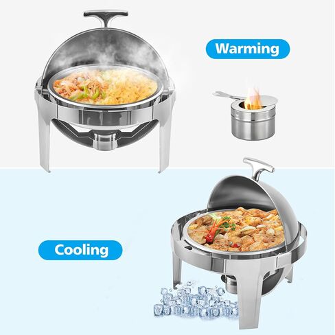 9 Qt Electric Chafing Dish Buffet Set, with Roll Top Viewing Lid, Stainless Steel Food Warming Tray, for Parties, Dinners and Catering, 1PACK in Saudi Arabia