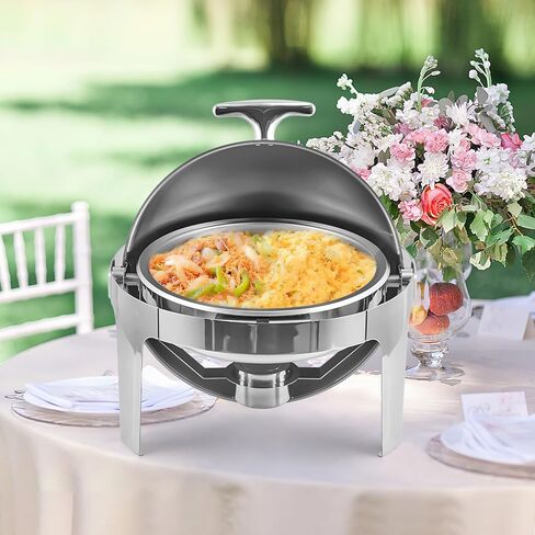 9 Qt Electric Chafing Dish Buffet Set, with Roll Top Viewing Lid, Stainless Steel Food Warming Tray, for Parties, Dinners and Catering, 1PACK in Saudi Arabia