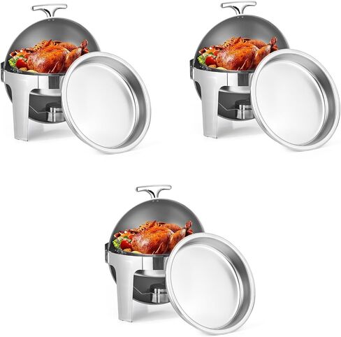 9 Qt Electric Chafing Dish Buffet Set, with Roll Top Viewing Lid, Stainless Steel Food Warming Tray, for Parties, Dinners and Catering, 1PACK in Saudi Arabia