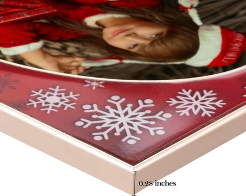 eletecpro Christmas Picture Frame 4x6 with Real Glass Cover, Enamel Photo Frame for Wall or Tabletop Horizontal or Vertical Display, Ideal for Christmas Party, Holiday, Oval, 1 Pack in Saudi Arabia