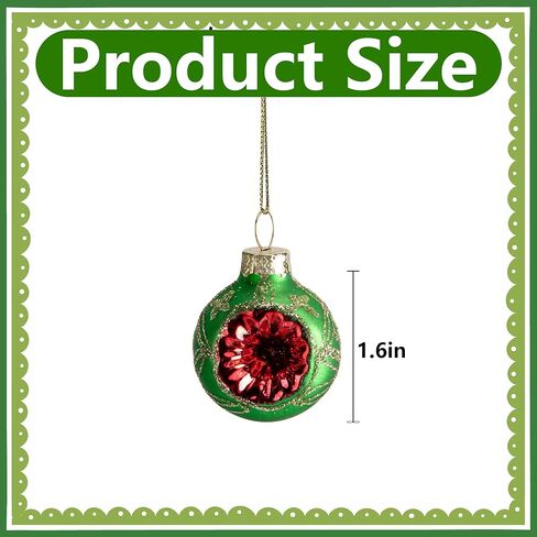 9 قطع زينة كرة عاكسة لعيد الميلاد، 1.6 بوصة زينة عاكسة زجاجية معلقة، كرة عاكسة زجاجية متعددة الألوان لتزيين شجرة عيد الميلاد العتيقة وديكور ترتيب الزهور in Kuwait