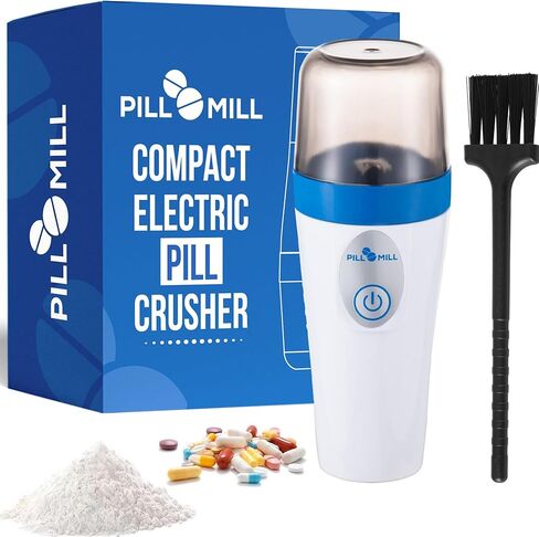 Small Electric Pill Crusher Fine Powder by Pill Mill - Hospital Grade Pill Crusher for Elderly - Pill Grinder, Extremely Fine Powder - Electric Pill Grinder for Medicine, Pill Crusher for Pets in Kuwait