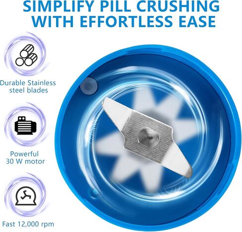 Small Electric Pill Crusher Fine Powder by Pill Mill - Hospital Grade Pill Crusher for Elderly - Pill Grinder, Extremely Fine Powder - Electric Pill Grinder for Medicine, Pill Crusher for Pets in Kuwait