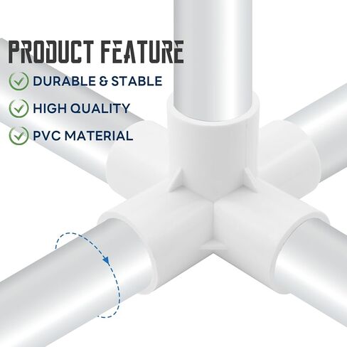 4 قطع من تركيبات الأنابيب البلاستيكية مقاس 3/4 بوصة، موصلات الأنابيب البلاستيكية ذات 5 اتجاهات، تركيبات زاوية PVC SCH40 للكوع PVC لموصلات خيمة هيكل PVC بإطار الدفيئة (5 طرق، 3/4 بوصة) in Kuwait