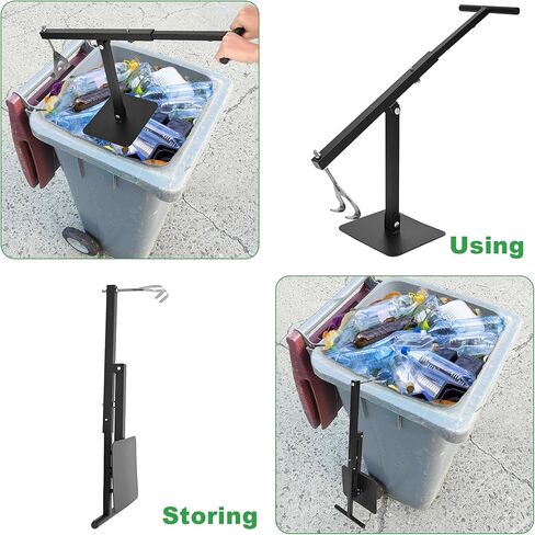 lukar Manual Small Trash Can Compactor,Portable Trash Compactor for 60-100L Garbage Bin,Rubbish Compactor for Kitchen,Roadside Waste Bin Compactor with Compactor Handle in Kuwait