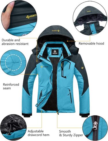 GEMYSE Women's Mountain Waterproof Ski Jacket Windproof Snow Coat With Hood in Kuwait