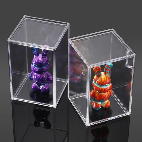 صندوق عرض أكريليك صغير من Hipiwe مع غطاء لعرض شخصيات الحركة الواضحة مع باب منزلق صندوق عرض شخصية قابل للتكديس مقاوم للغبار لمقتنيات الصخور in Kuwait