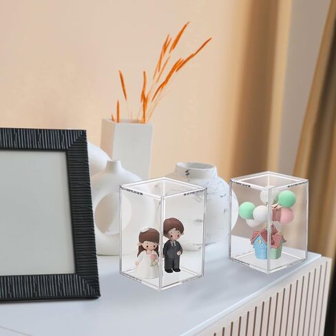 صندوق عرض أكريليك صغير من Hipiwe مع غطاء لعرض شخصيات الحركة الواضحة مع باب منزلق صندوق عرض شخصية قابل للتكديس مقاوم للغبار لمقتنيات الصخور in Kuwait
