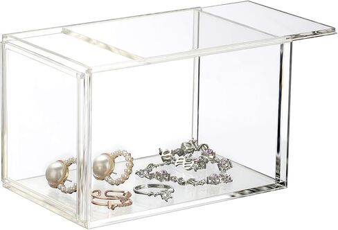 صندوق عرض أكريليك صغير من Hipiwe مع غطاء لعرض شخصيات الحركة الواضحة مع باب منزلق صندوق عرض شخصية قابل للتكديس مقاوم للغبار لمقتنيات الصخور in Kuwait