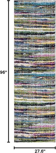 SAFAVIEH Fiesta Shag Collection 2'3" x 8' Multi FSG367M Modern Abstract Non-Shedding Living Room Bedroom Dining Room Entryway Kids Runner Rug in Saudi Arabia