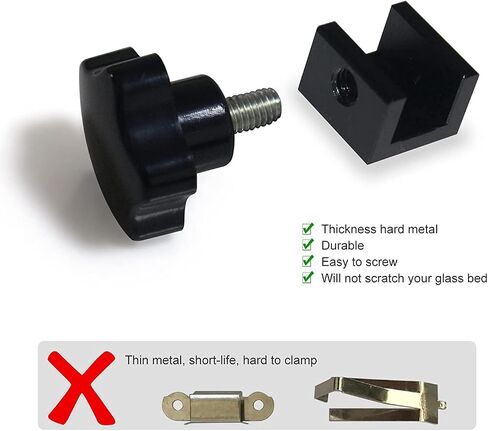 مشابك زجاجية قابلة للتعديل للطابعة ثلاثية الأبعاد Ender 3 Pro، 4 قطع مشابك للسرير الحراري للطابعة ثلاثية الأبعاد متوافقة مع Ender 3/3 Pro/V2/3S، Ender 5/Pro، CR-20 PRO، CR10/10S Pro in Saudi Arabia