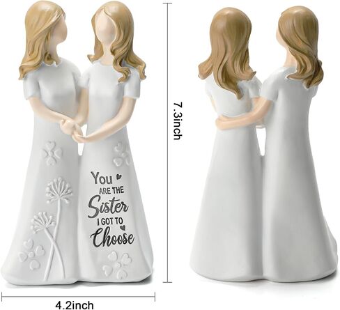 INLOMEM Friendship Gifts for Best Friends Women - Resin Sister Figurines Best Friend Sister Birthday Gift Ideas Unique Gifts for Sisters from Sister - Hand-Painted Figure (Granite) in Kuwait