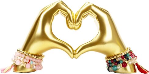 Gold Heart Hand Decoration Statues and Sculptures, Resin Abstract Love Finger Statue for Living Room, Valentine's Day, Birthday, for Wedding Shelf Coffee Table TV Cabinet Decor in Saudi Arabia