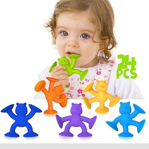 Baby Bath Toys Suction Cup Toys for Kids No Hole Bath Toys for Kids Ages 1-3 Toddler Bath Toys Connect Build Create Travel Toys Suction Toys Bathtub Toys ( 6 Pcs ) in Saudi Arabia