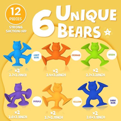 Baby Bath Toys Suction Cup Toys for Kids No Hole Bath Toys for Kids Ages 1-3 Toddler Bath Toys Connect Build Create Travel Toys Suction Toys Bathtub Toys ( 6 Pcs ) in Saudi Arabia