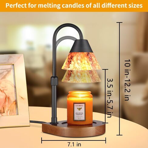 مصباح تسخين الشموع مع مؤقت، سخان شموع كهربائي قابل للتعتيم، مذيب شموع للشموع المعطرة من أعلى إلى أسفل، شمعة معطرة كهدية للأمهات والنساء والبنات (رؤوس المصابيح الزجاجية)...... in Kuwait