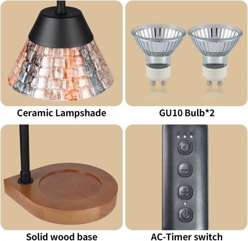 مصباح تسخين الشموع مع مؤقت، سخان شموع كهربائي قابل للتعتيم، مذيب شموع للشموع المعطرة من أعلى إلى أسفل، شمعة معطرة كهدية للأمهات والنساء والبنات (رؤوس المصابيح الزجاجية)...... in Kuwait