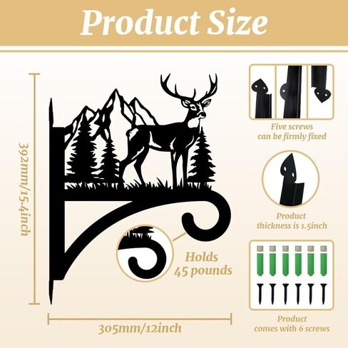 Iron Plant Hangers Hooks for Outdoor Indoor Hanging Plants Fern Pots, Lantern, Bird Feeder, Wind Chimes, 12"x14" Cat Weather Resistant Metal Wall Brackets Holder for Porch, Garden, Home(Cat) in Kuwait