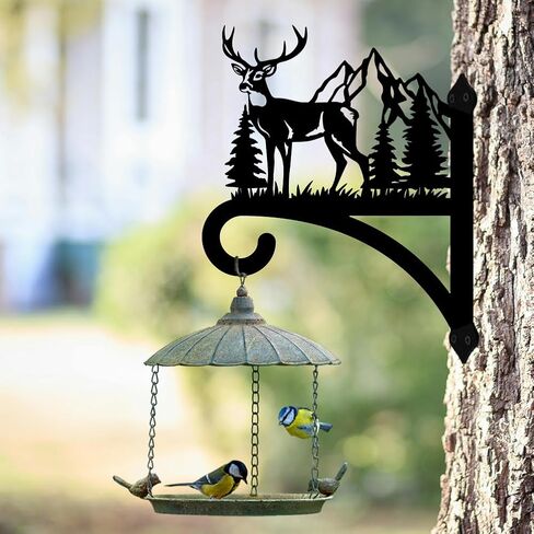 Iron Plant Hangers Hooks for Outdoor Indoor Hanging Plants Fern Pots, Lantern, Bird Feeder, Wind Chimes, 12"x14" Cat Weather Resistant Metal Wall Brackets Holder for Porch, Garden, Home(Cat) in Kuwait