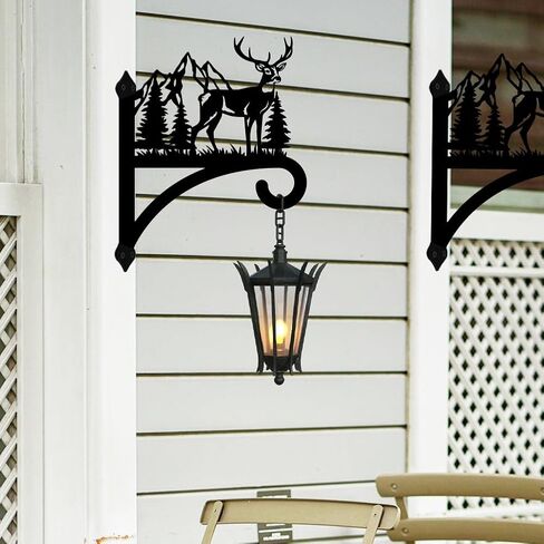 Iron Plant Hangers Hooks for Outdoor Indoor Hanging Plants Fern Pots, Lantern, Bird Feeder, Wind Chimes, 12"x14" Cat Weather Resistant Metal Wall Brackets Holder for Porch, Garden, Home(Cat) in Kuwait