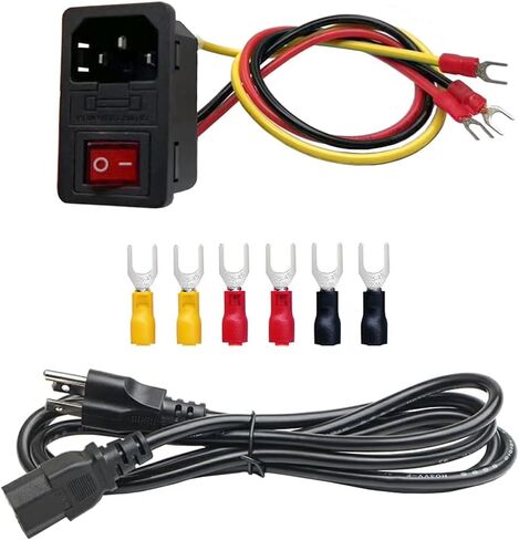 Rocker Switch Power Socket Inlet Module Plug and 4.9ft Power Cord with 10A Fuse Switch 10A 250V IEC320 AC01 in Saudi Arabia