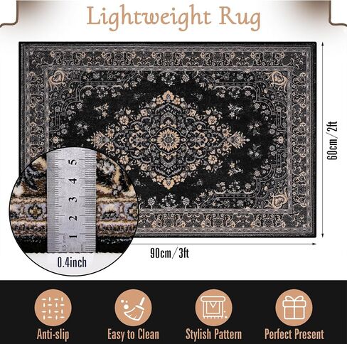 HOMORE Vintage Runner Rug-2x6 Hallway Runners Rugs for Entryway Non Slip Washable Bedroom Rug Faux Wool Floor Carpet Runner for Kitchen Entrance Laundry Living Room Dorm, Brown in Kuwait