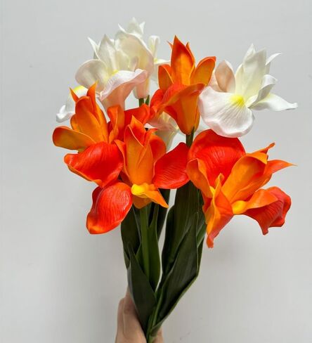 Rikyo 4pc Artificial Iris Flower Silk Flower,Flower Bouquet,Long Stem 18" Fake Ireland PU Flower for Arrangements Table Centerpiece,Party and Wedding,Flowers Artificial for Decor (Purple) in Kuwait