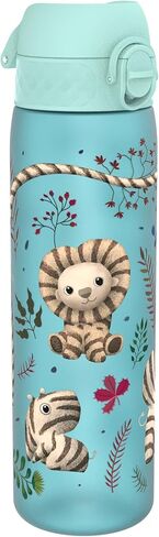 Ion8 Water Bottle, 500 ml/18 oz, Leak Proof, Easy to Open, Secure Lock, Dishwasher Safe, BPA Free, Hygienic Flip Cover, Carry Handle, Easy Clean, Odor Free, Carbon Neutral, Blue, Zebra Fans Design in Kuwait