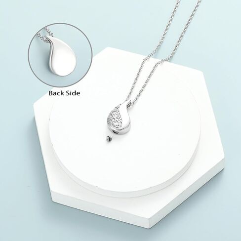 Cremation Jewelry Teardrop Shape Urn Necklaces for Ashes Crystal Ashes Pendant Tree of Life Keepsake Memorial for Jewelry for Women Men in Saudi Arabia
