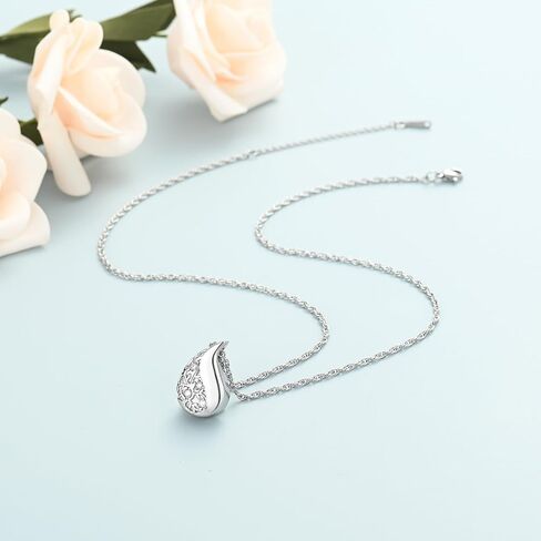 Cremation Jewelry Teardrop Shape Urn Necklaces for Ashes Crystal Ashes Pendant Tree of Life Keepsake Memorial for Jewelry for Women Men in Saudi Arabia