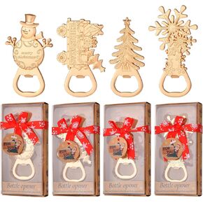 24Pcs Christmas Themed Bottle Openers - Festive Party Favors and Gifts for Weddings, Bridal Showers, or Baby Showers - Ideal Decorations and Souvenirs for Christmas Celebrations! Gold