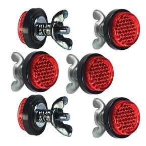 Red Reflectors Motorcycle License Plate Bolts and Nuts Mini Decorative M5 Screw Tag Bolt Round Reflective for Bike(8 Pieces) (Red)