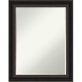 Amanti Art Bathroom Mirror, Trio Oil Rubbed Bronze Wall Mirror for use as Bathroom Vanity Mirror Over Sink (28.5 x 22.5 in.) Petite Bevel Mirror, Bronze Mirror, Traditional Mirror from WI, USA