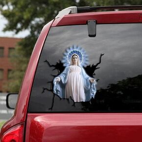 Maria Saint Mary Mother of Jesus Car Sticker, Blessed Virgin Mary Christian Decal for God Believer, Christian Decal, Car Decals, Bumper Stickers Size 6x6 inches