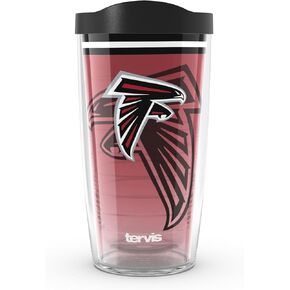 Tervis NFL Atlanta Falcons - Forever Fan صنع في الولايات المتحدة الأمريكية كوب سفر معزول بجدار مزدوج يحافظ على المشروبات باردة وساخنة، 16oz، كلاسيكي