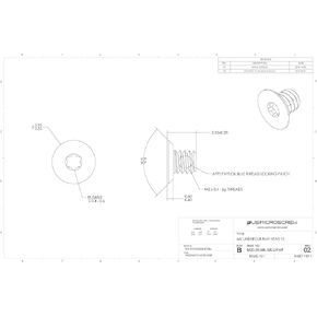 M2-0.4 X 2.5MM Machine with Nylok Screw Stainless Steel Undercut Flat Head 6-Lobe Drive (100 Pcs) - M20-25-ML-SS-UFHT