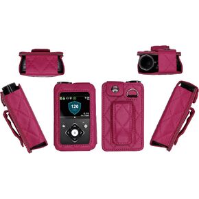 Premium Diamond Check Pattern Holster with Screen Protector & Belt Clip (Neck Lanyard) for Medtronic Minimed Insulin Pump 630G/ 640G/ 670G/770G/780G (All Model) (RED) in Saudi Arabia
