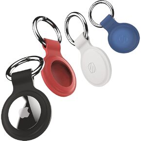 Scosche ATHS1AC-4PKSP FoundIt Silicone Protective Key Ring Holders for AirTag, 4-Pack