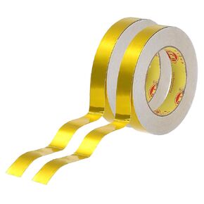 PATIKIL Heat Shield Tape, 2 Rolls 0.8 Inch x 164FT Heat Reflective Adhesive Foil Tape Thermal Barrier Foil Cool Tape Heat Resistant Tape for Hose Car, Gold