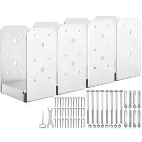 4"x 4" Post Base, 4Pcs Stainless Steel Post Anchor (Inner Size:3.74 x 3.15"), Adjustable Post Bracket Fits for 4"x4" Wood Post, Post Base for Rough Size Lumber (4"x4", 4Pcs)