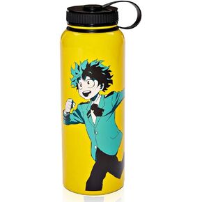 Just Funky My Hero Academia Deku Water Bottle | 34 Oz Water Bottle Featuring My Hero Academia Class 1-A | MHA | Anime Water Bottle | Kitchen | Official Licensed