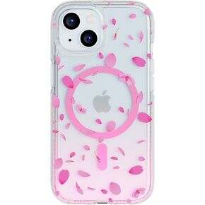 Tech21 FlexQuartz Phone case for iPhone 15 Plus - Compatible with MagSafe - 15x Military Standard Protection - Cherry Blossom Design