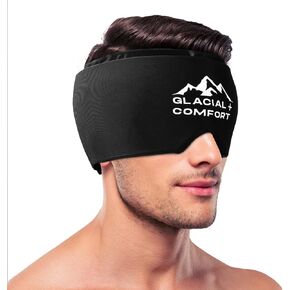 Glacial Comfort Migraine Relief Cap – Soothing Hot & Cold Therapy Head Wrap, Ice Pack Mask for Headaches, Migraine, Stress, and Sinus Relief, with Cooling Gel for Eyes and Tension Relief